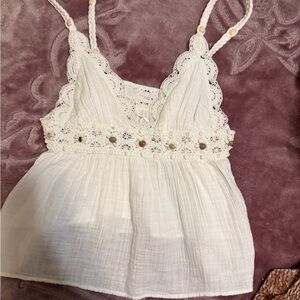 Zara Cream Lace Camisole Top